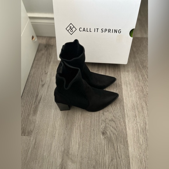 Sara Heeled Chelsea Booties in Black Textile Microfibre - Picture 5 of 9